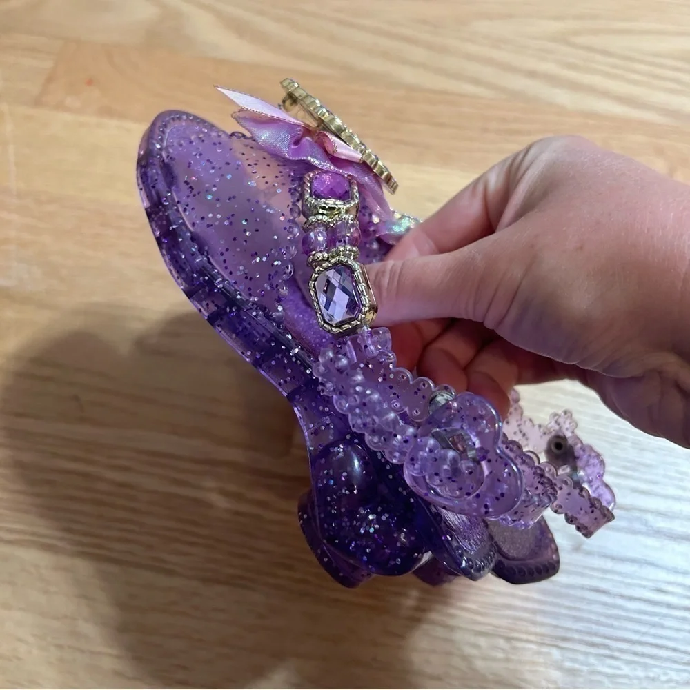 Disney Rapunzel Light Up Dress Shoes Purple 7/8 Kids Girls Toddler Costume Play